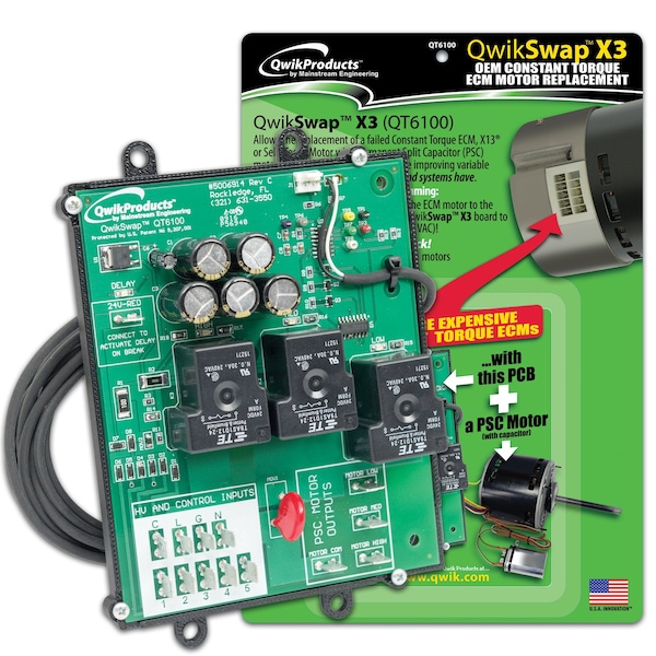 Qwikproducts QwikSwap X3 Constant torque ECM replacement - 3 speed QT6100 - main